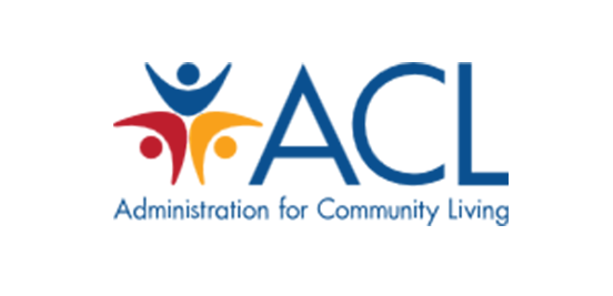 Logo for "ACL Administration for Community Living" with three stylized figures in blue, red, and orange.