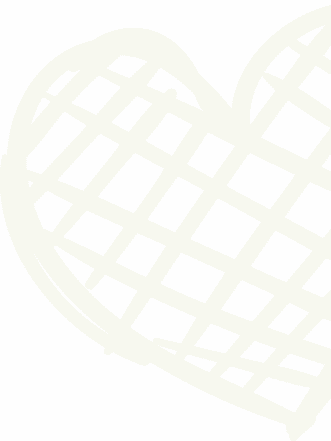 A light beige, hand-drawn heart outline with a grid pattern inside, on a white background.
